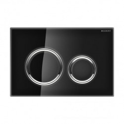 Geberit Flush plate Sigma21 for dual flush, Chrome/glass black (115.884.SJ.1)