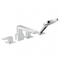 Hansgrohe Metropol 4-hole rim-mounted bath mixer with lever handle, Chrome (32553000)